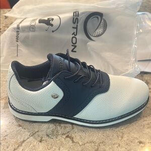 The storm Men's White and Navy Golf Shoes size 8.5